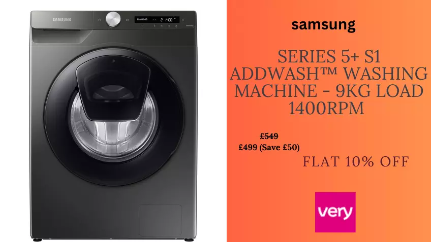 Samsung Series 5+ WW90T554DAN/S1 AddWash™ Washing Machine - 9kg Load 1400rpm Spin A Rated - Graphite